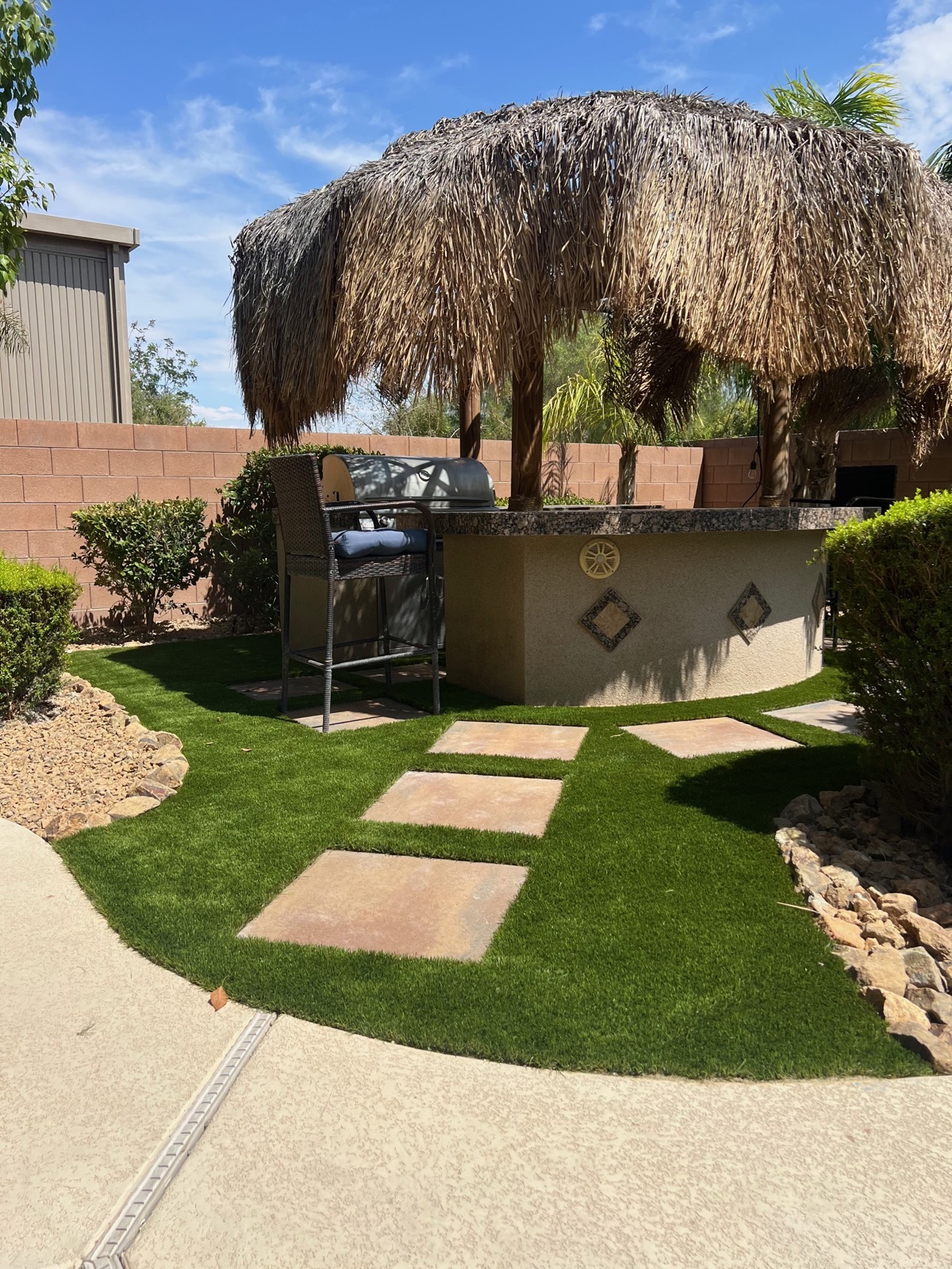 Completed landscaping project by Unique-Scape & Design in the Las Vegas Valley