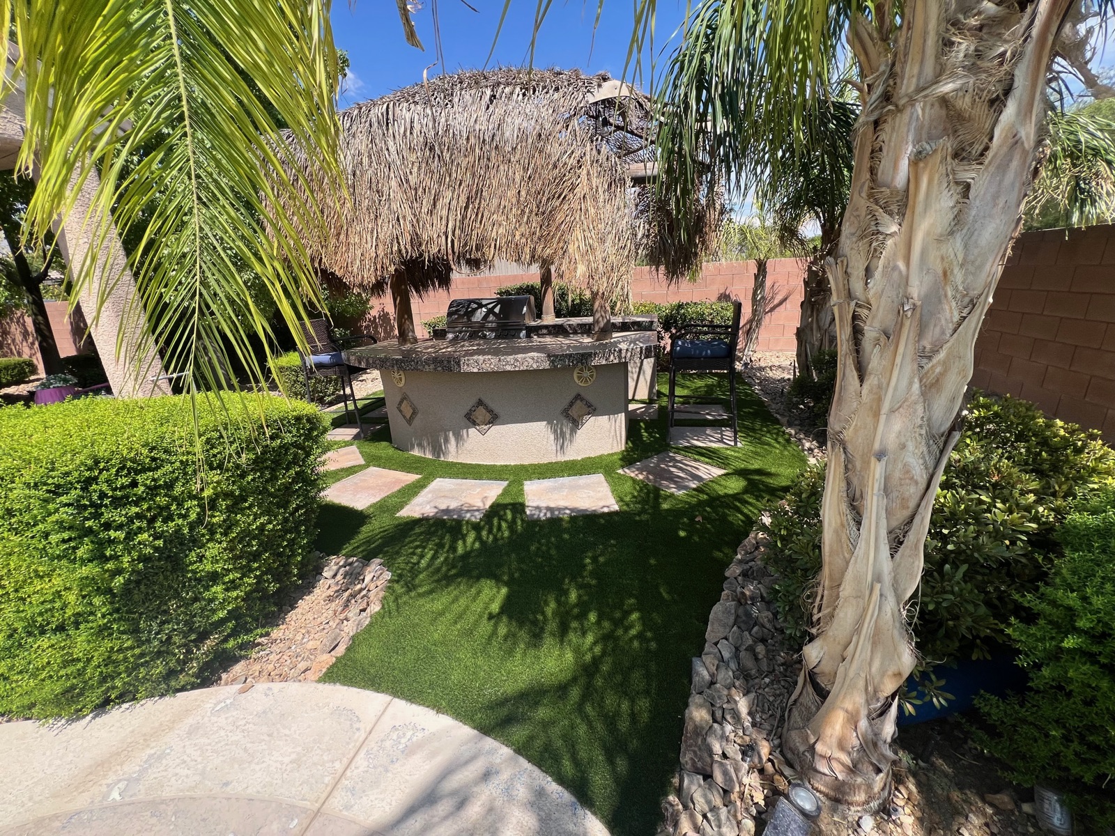 Completed landscaping project by Unique-Scape & Design in the Las Vegas Valley