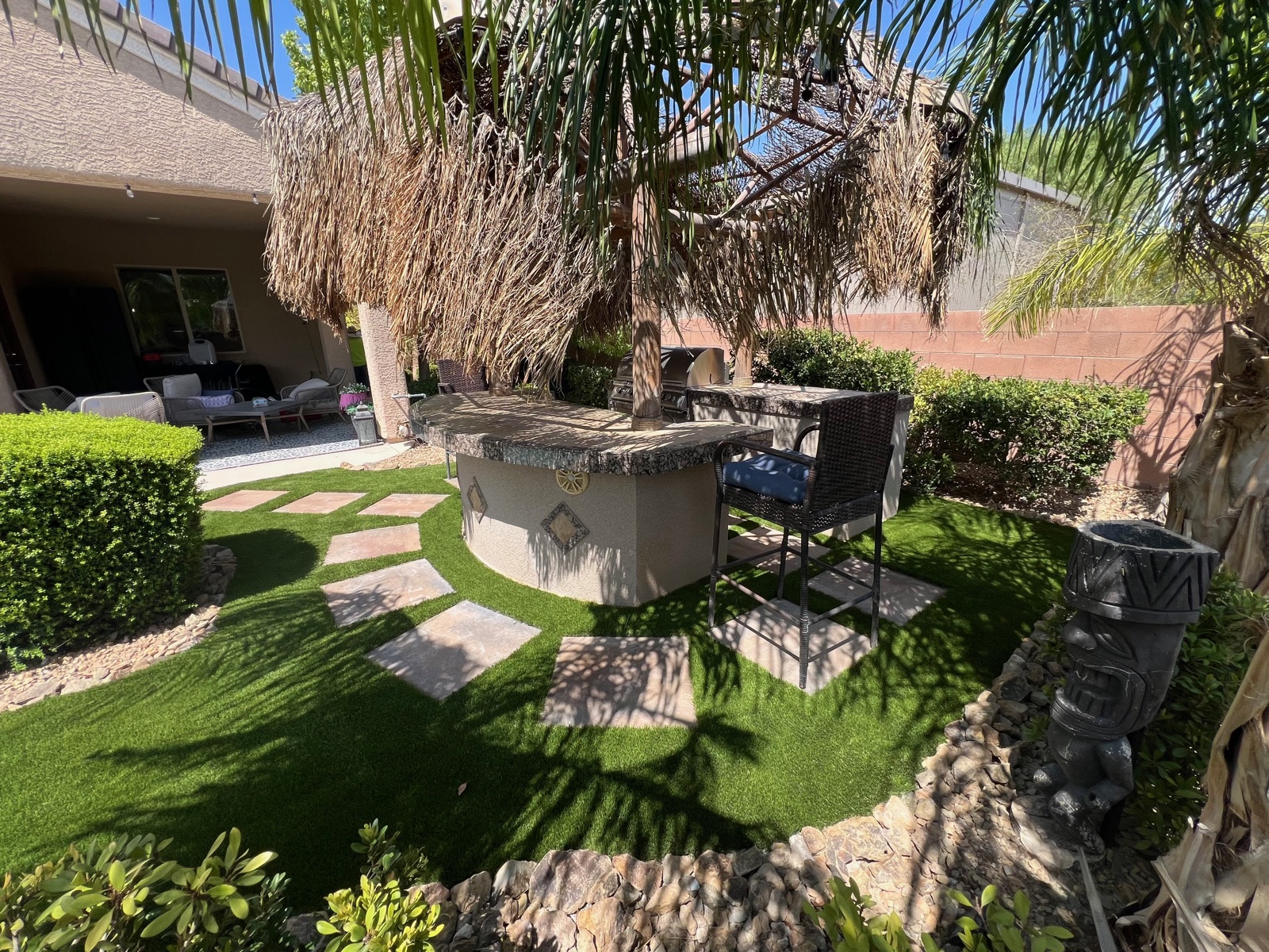 Completed landscaping project by Unique-Scape & Design in the Las Vegas Valley