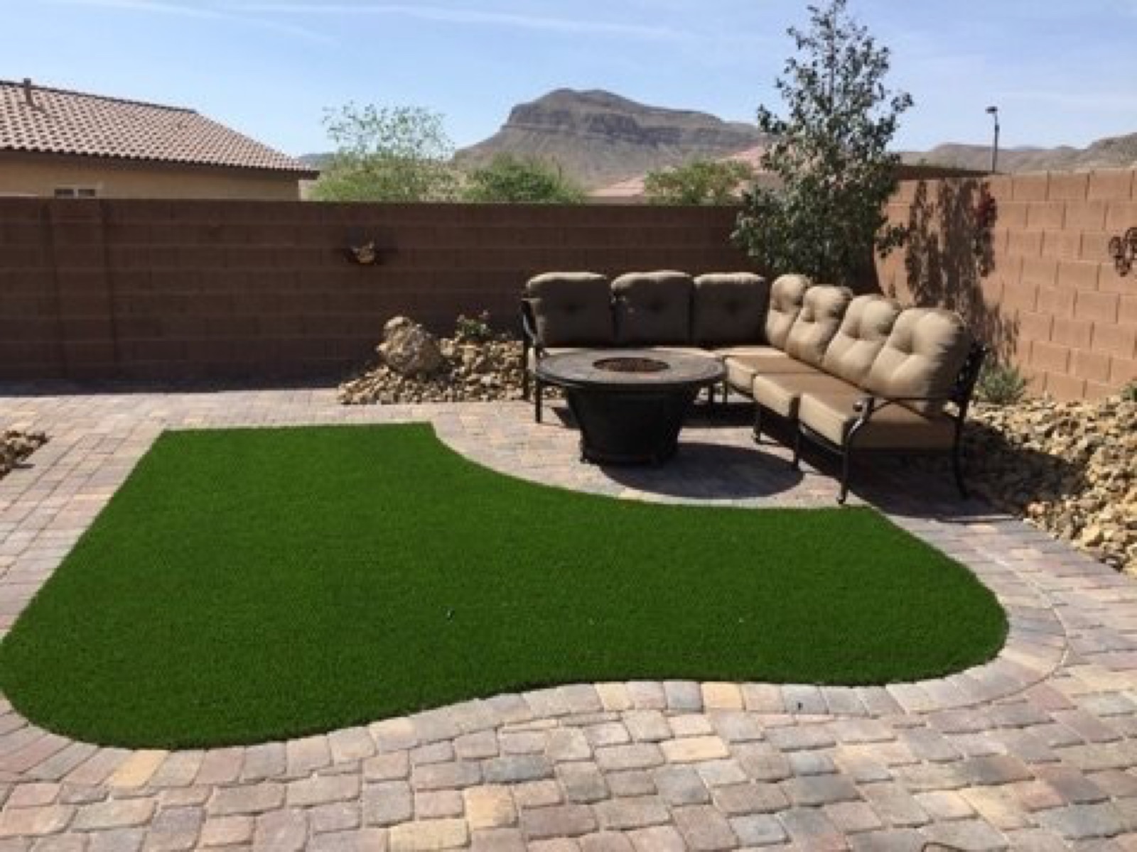 Completed landscaping project by Unique-Scape & Design in the Las Vegas Valley