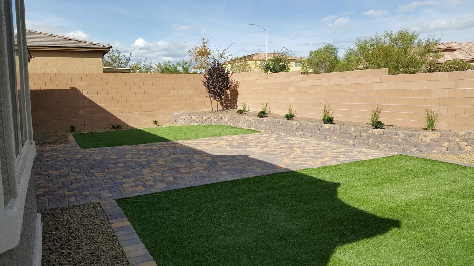 Completed landscaping project by Unique-Scape & Design in the Las Vegas Valley