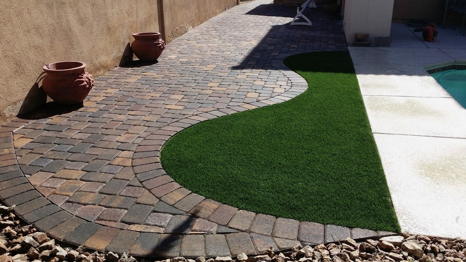 Completed landscaping project by Unique-Scape & Design in the Las Vegas Valley