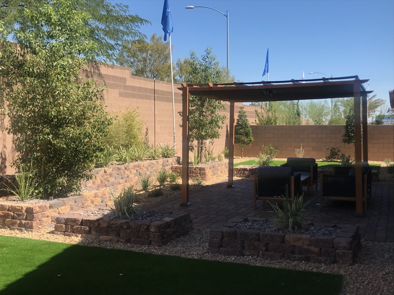 Completed landscaping project by Unique-Scape & Design in the Las Vegas Valley