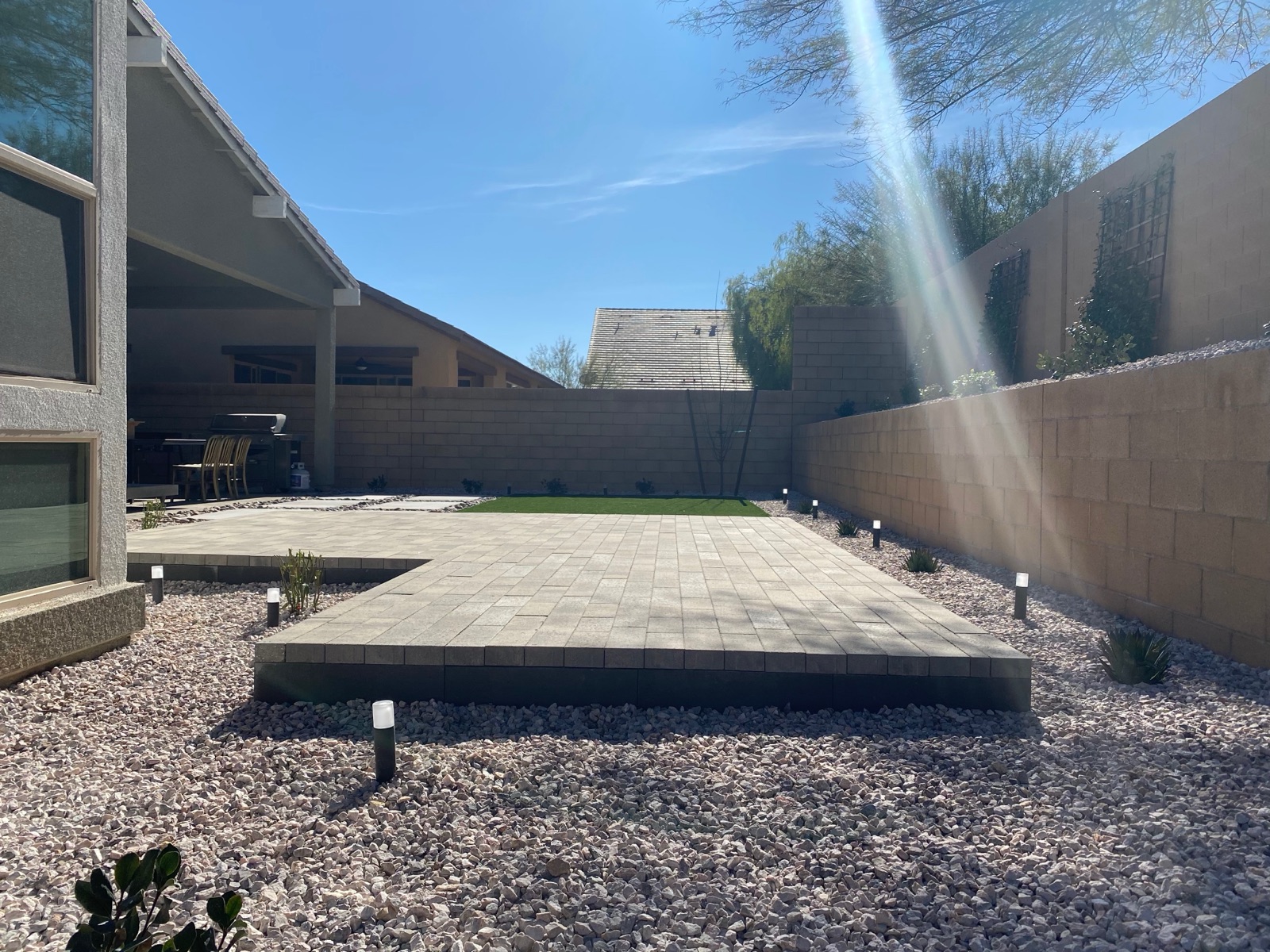 Completed landscaping project by Unique-Scape & Design in the Las Vegas Valley