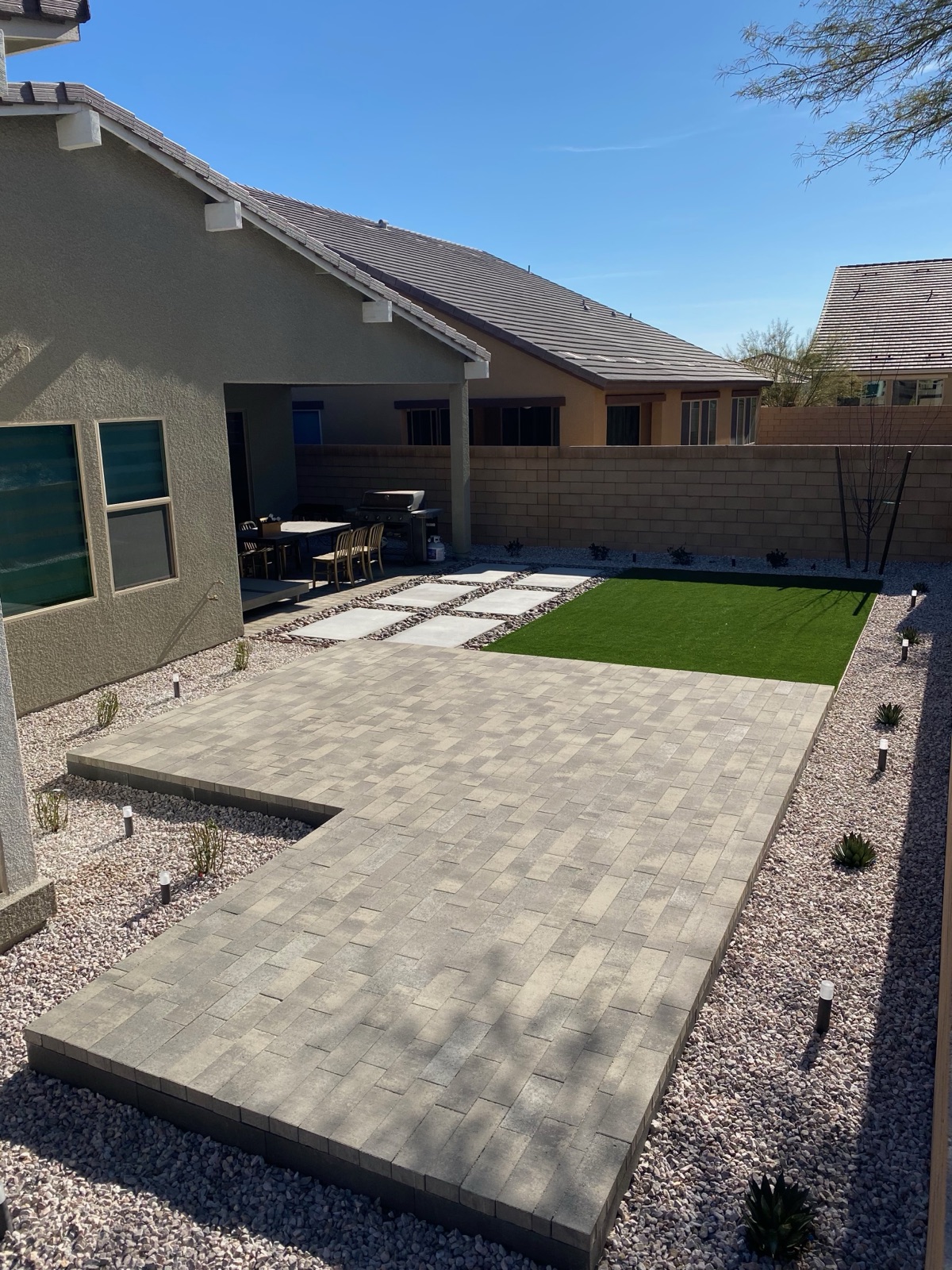 Completed landscaping project by Unique-Scape & Design in the Las Vegas Valley